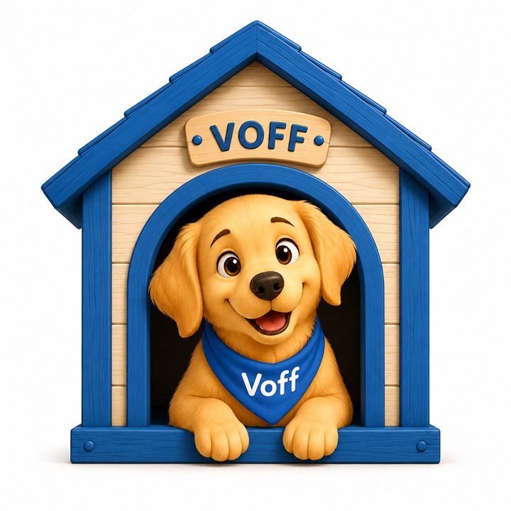 Voff i hundehuset sitt